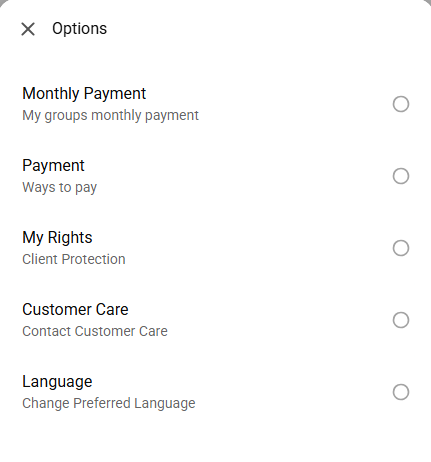 WhatsApp self-service welcome message